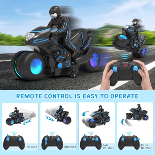 Remote Control Motorcycle with RGB Wheels Lights Z203