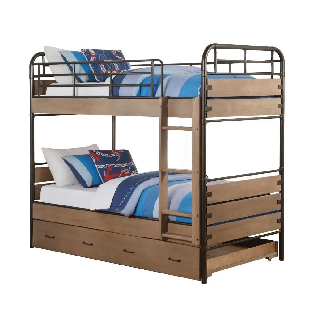 Twin Bunk Bed with Trundle H619