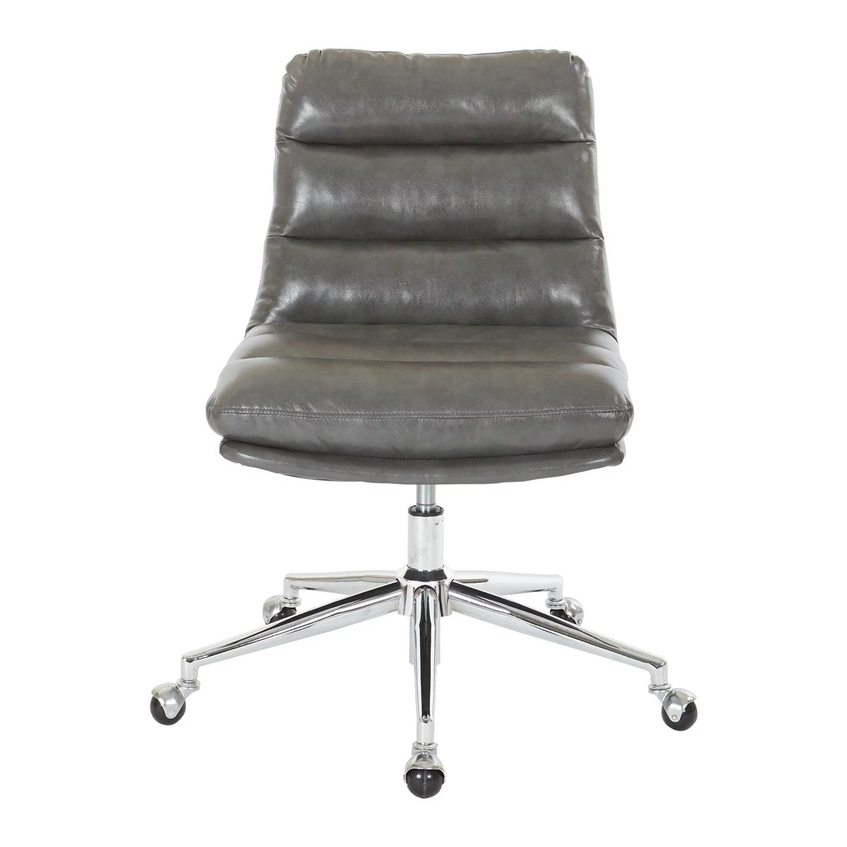 White Faux Leather Office Chair with Gold Base O482