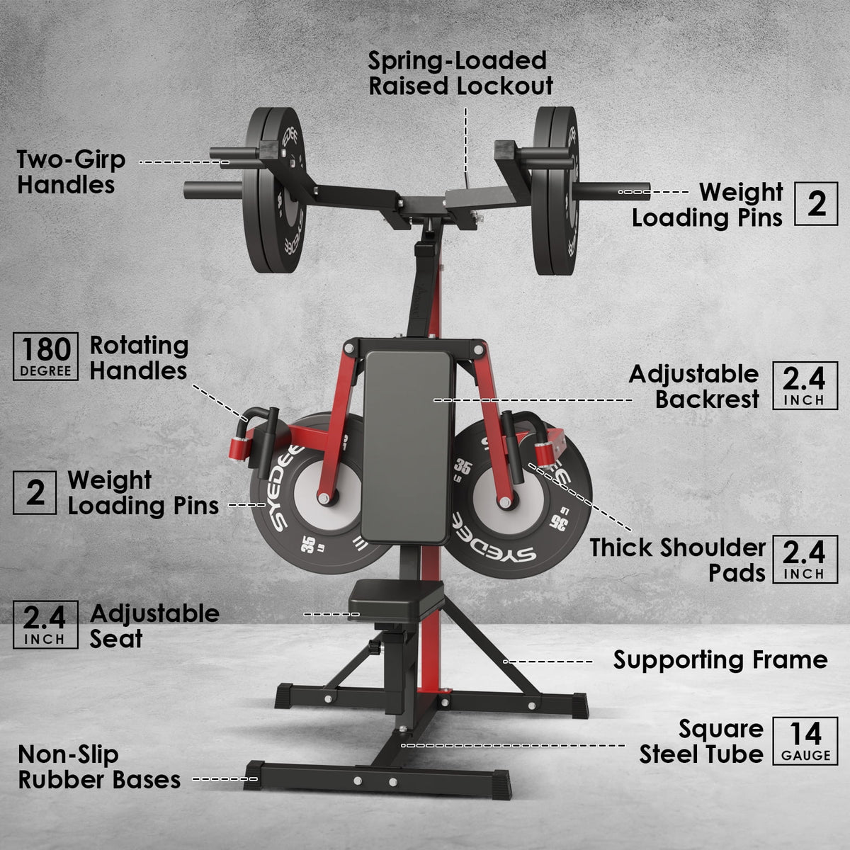 Plate Loaded Shoulder Press Machine with Adjustable Seat and Backrest B719