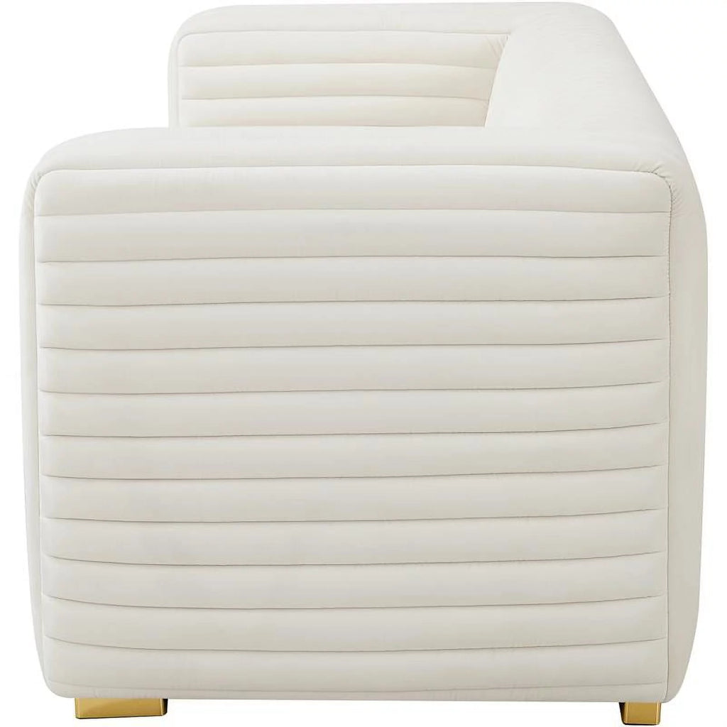 Cream Velvet Loveseat K66579