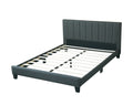 Solid Wood Full Size Bed with Polyfiber Headboard F759233