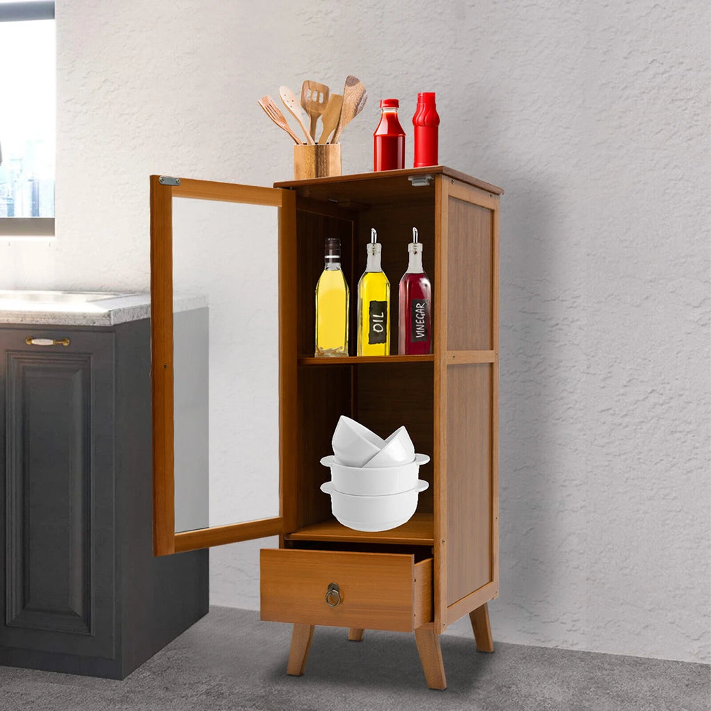 Brown Bamboo Sideboard Cabinet with 1 Drawer X928