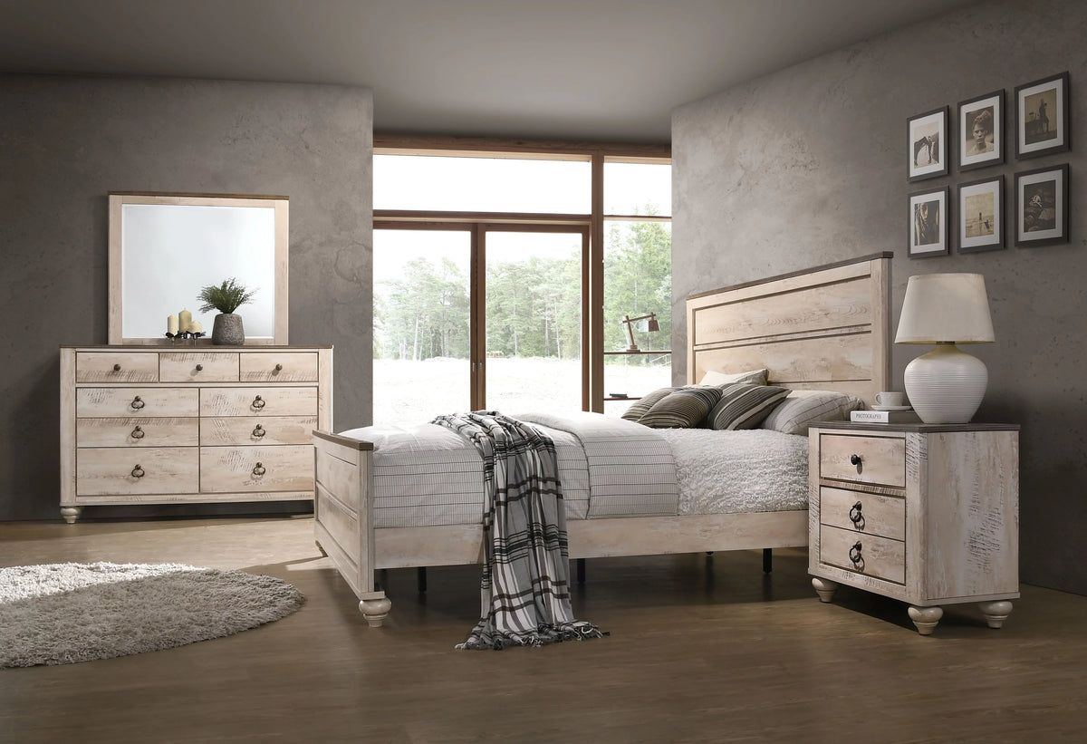 White Wash 4-Piece King Size Bedroom Set G59966