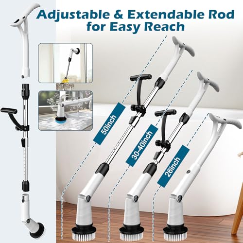 Cordless Electric Spin Scrubber with 8 Brush Heads L254
