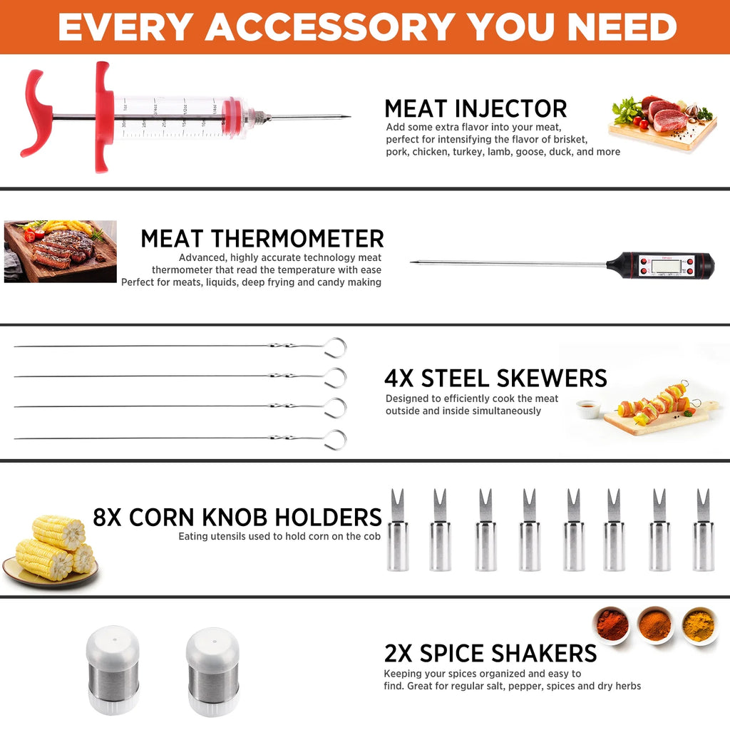 25 Piece Stainless Steel Barbeque Grill Tool Set K750587