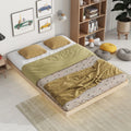 Full Size Grey Pinewood Floating Platform Bed with LED Lights R53572