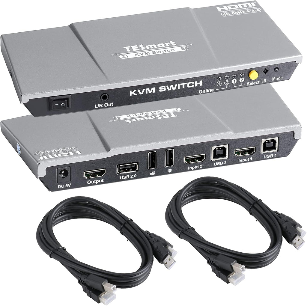HDMI KVM Switch 2 Port 4K@60Hz Red O3617