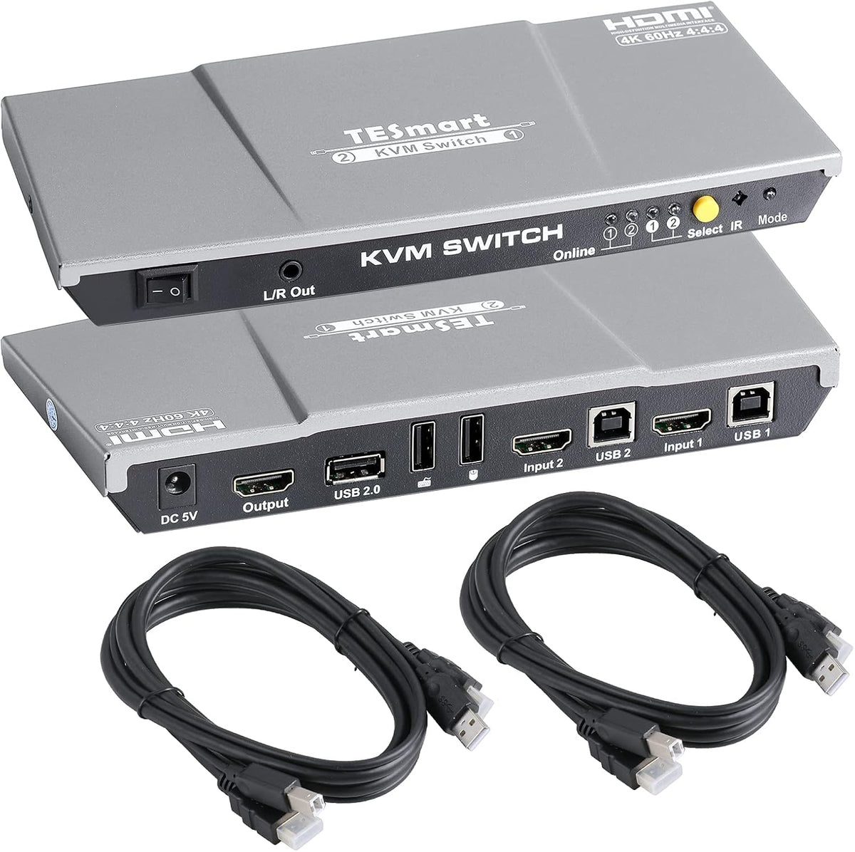 HDMI KVM Switch 2 Port 4K@60Hz Red O3617