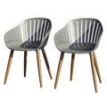 2 Piece Gray Brown Patio Armchair Set T304