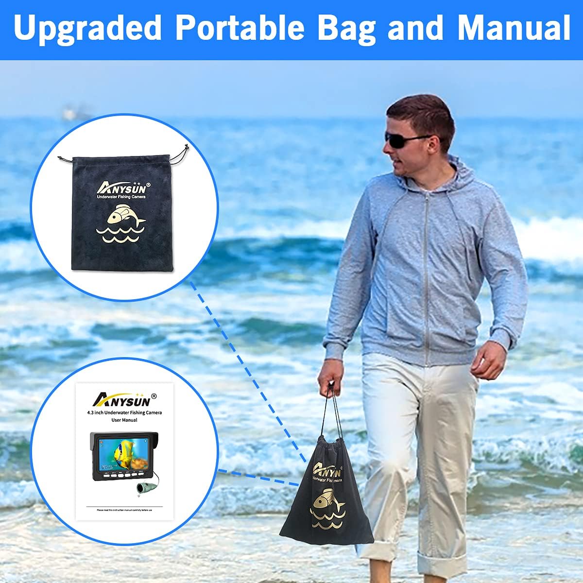 4.3 Inch IP68 Waterproof Underwater Ice Fishing Camera R722