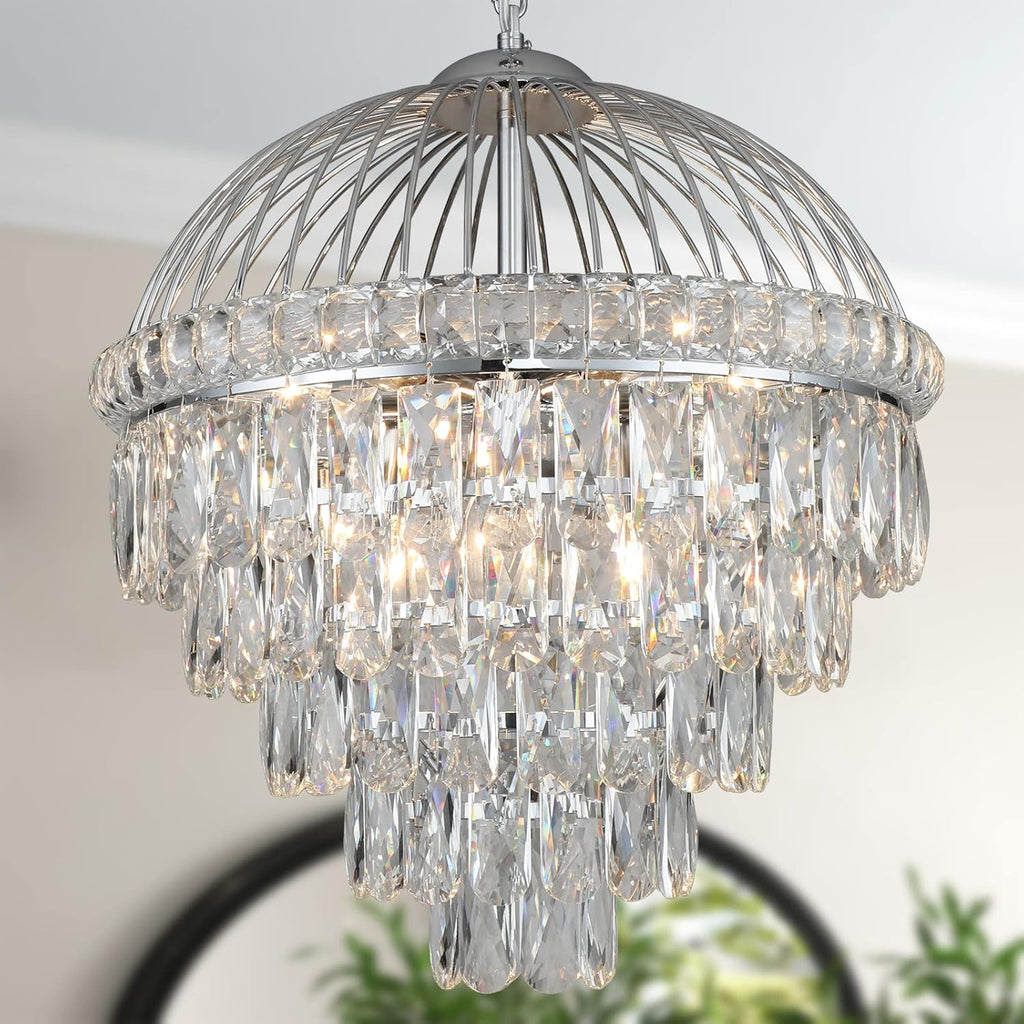 Brass Gold 9-Lights Crystal Chandelier E9180