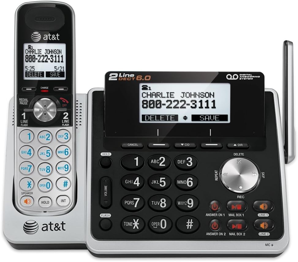 2-Line Expandable Cordless Phone with Answering System and Caller ID H332