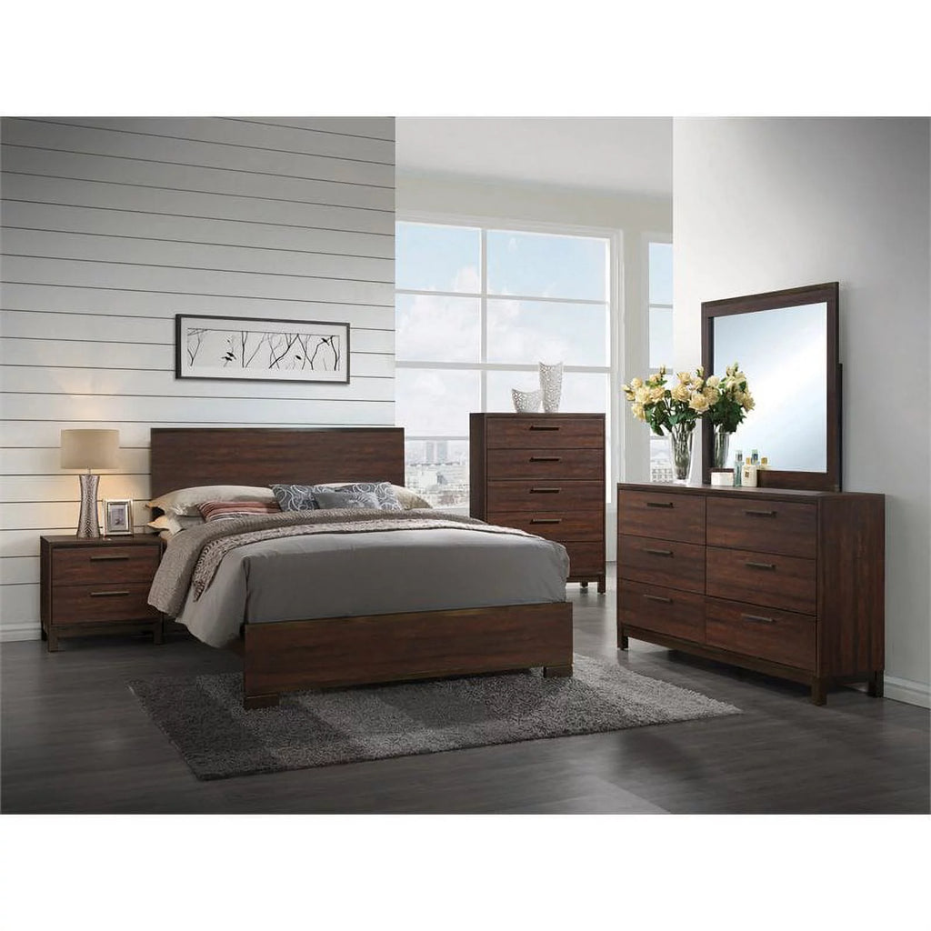 Bedroom Set Rustic Tobacco and Dark Bronze Q9691
