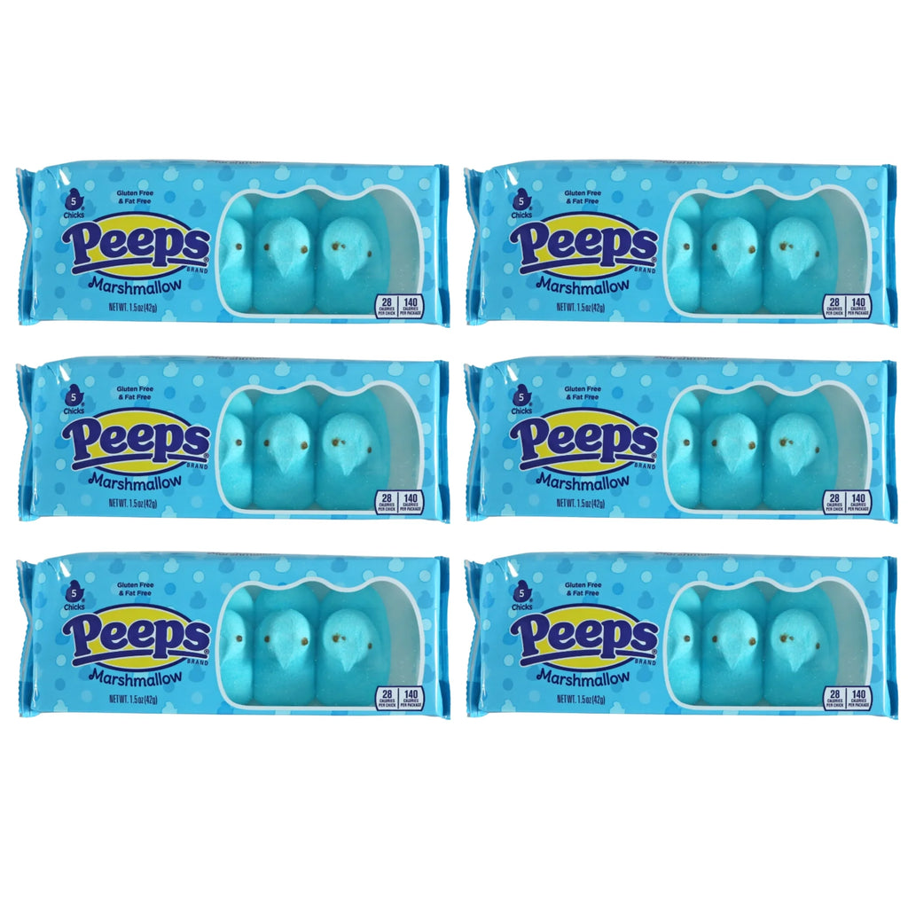 Blue Marshmallow Chicks 1.5 oz Pack of 6 Z387