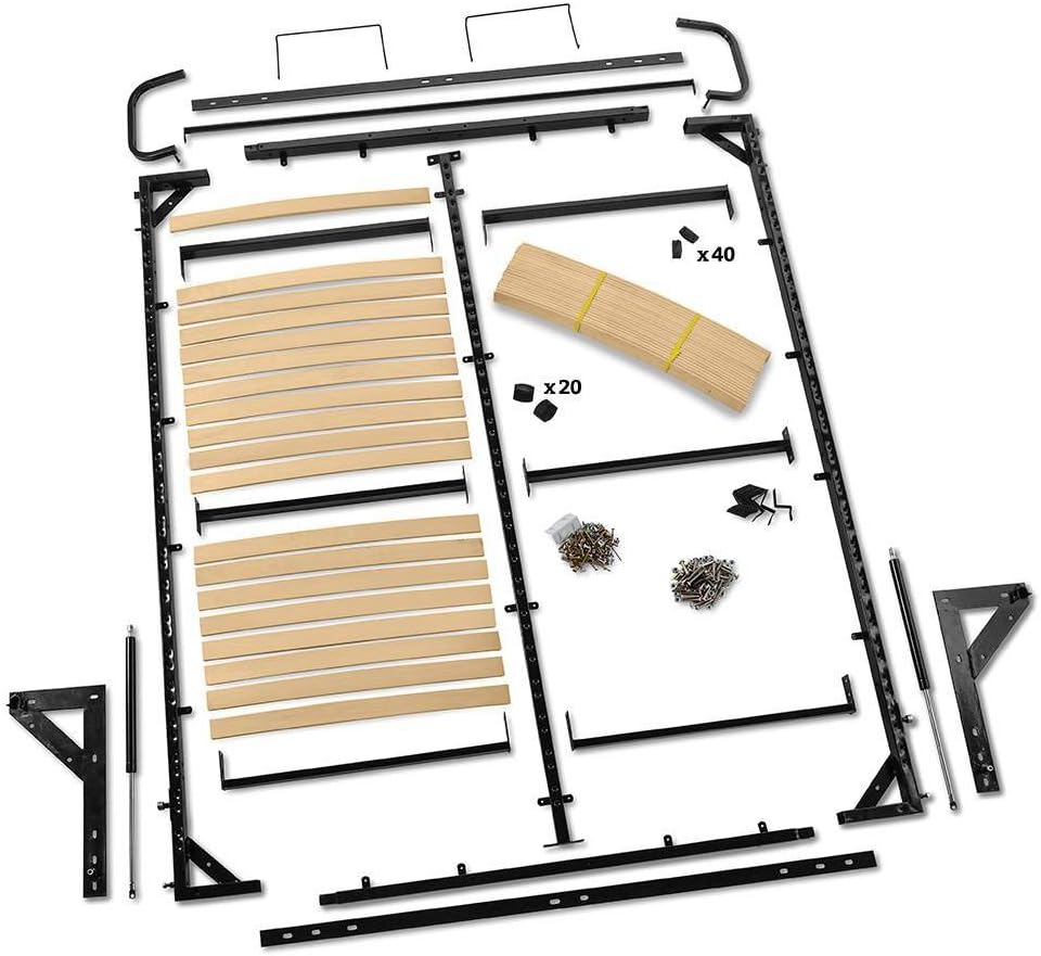 Queen Murphy Bed Hardware Kit with Tubular Steel Mattress Frame B4826