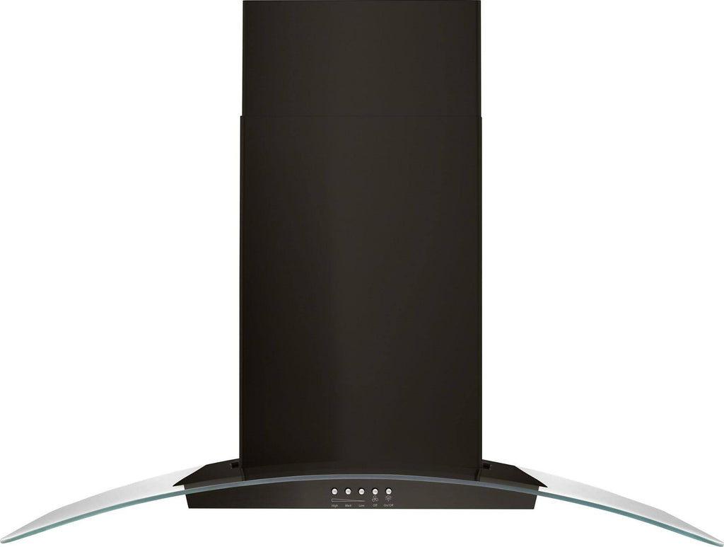 Black Stainless Concave Glass Wall Mount Range Hood B915