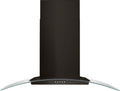 Black Stainless Concave Glass Wall Mount Range Hood B915
