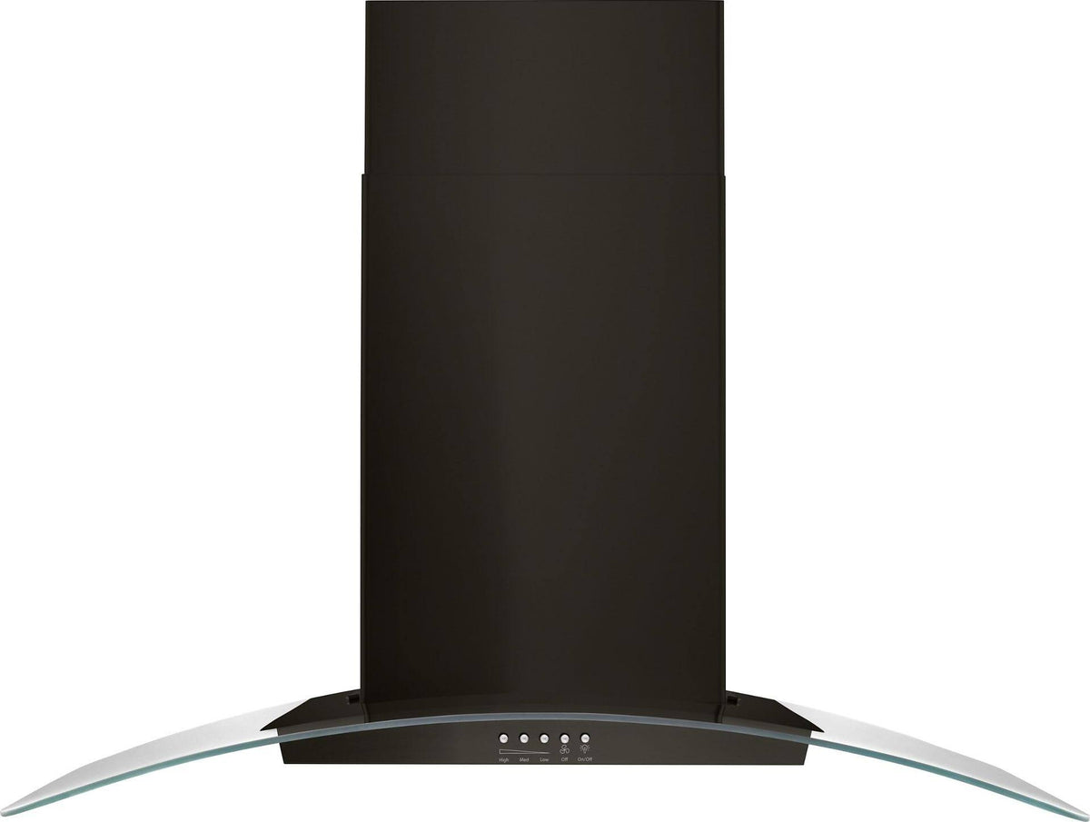 Black Stainless Concave Glass Wall Mount Range Hood B915