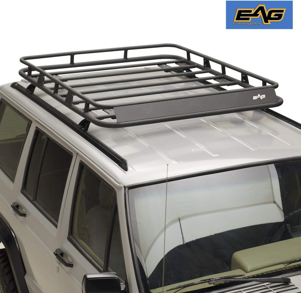 Black Steel Roof Rack Cargo Basket V3763