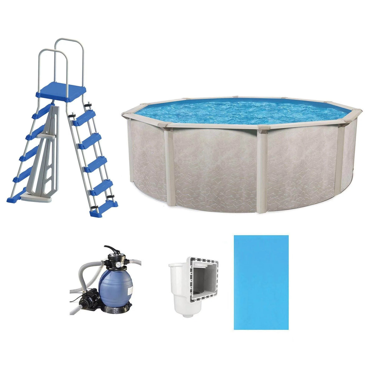 Gray Steel Above Ground Swimming Pool Kit K909