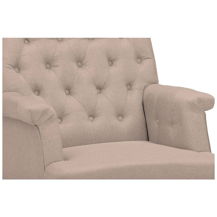 Beige Fabric Upholstered Button-Tufted Armchair T909907
