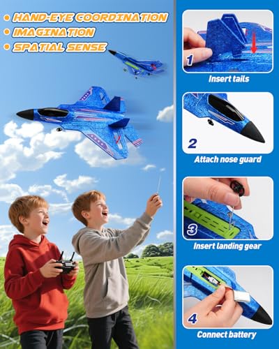 2.4GHz Remote Control Airplane with Gyro Stabilizer LED Light Red O21120