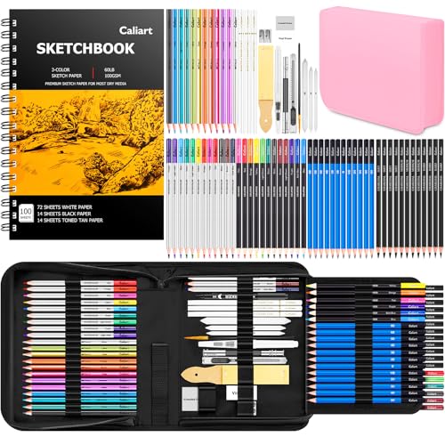 176 PCS Art Supplies Sketching Kit with 100 Sheets Sketch Book and Pencils R128