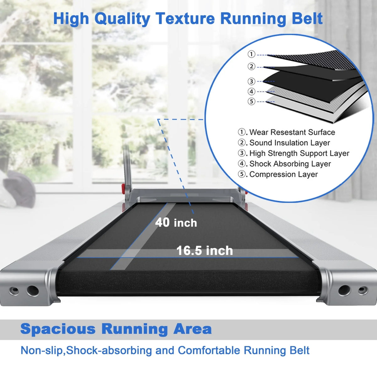 Folding Treadmill with Incline 3.5HP 8.5MPH Foldable Compact Electric Treadmill P18526