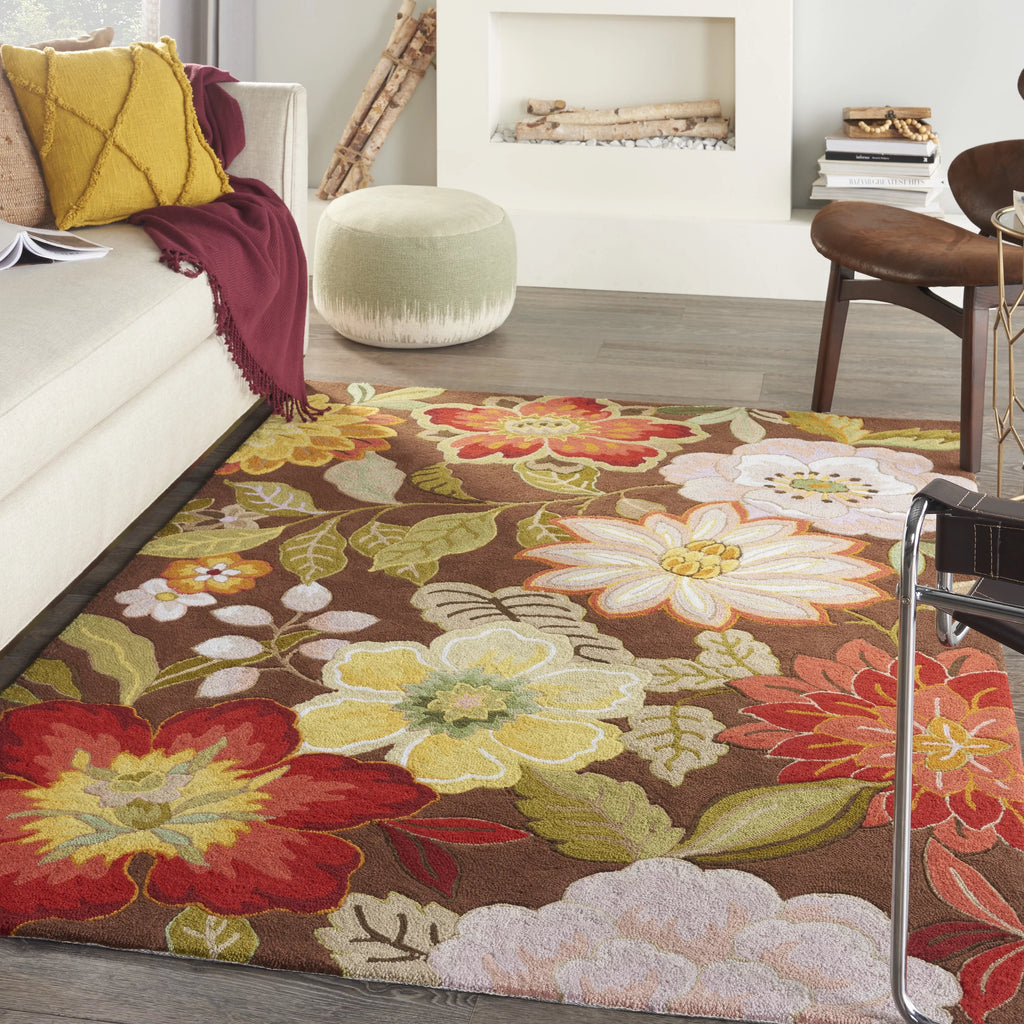 Floral Chocolate 5' x 7'6" Area Rug M2262