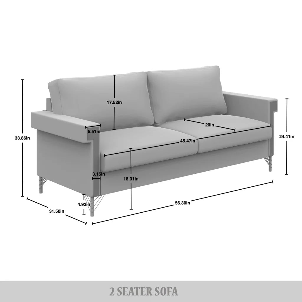 Velvet Upholstered Loveseat B14313