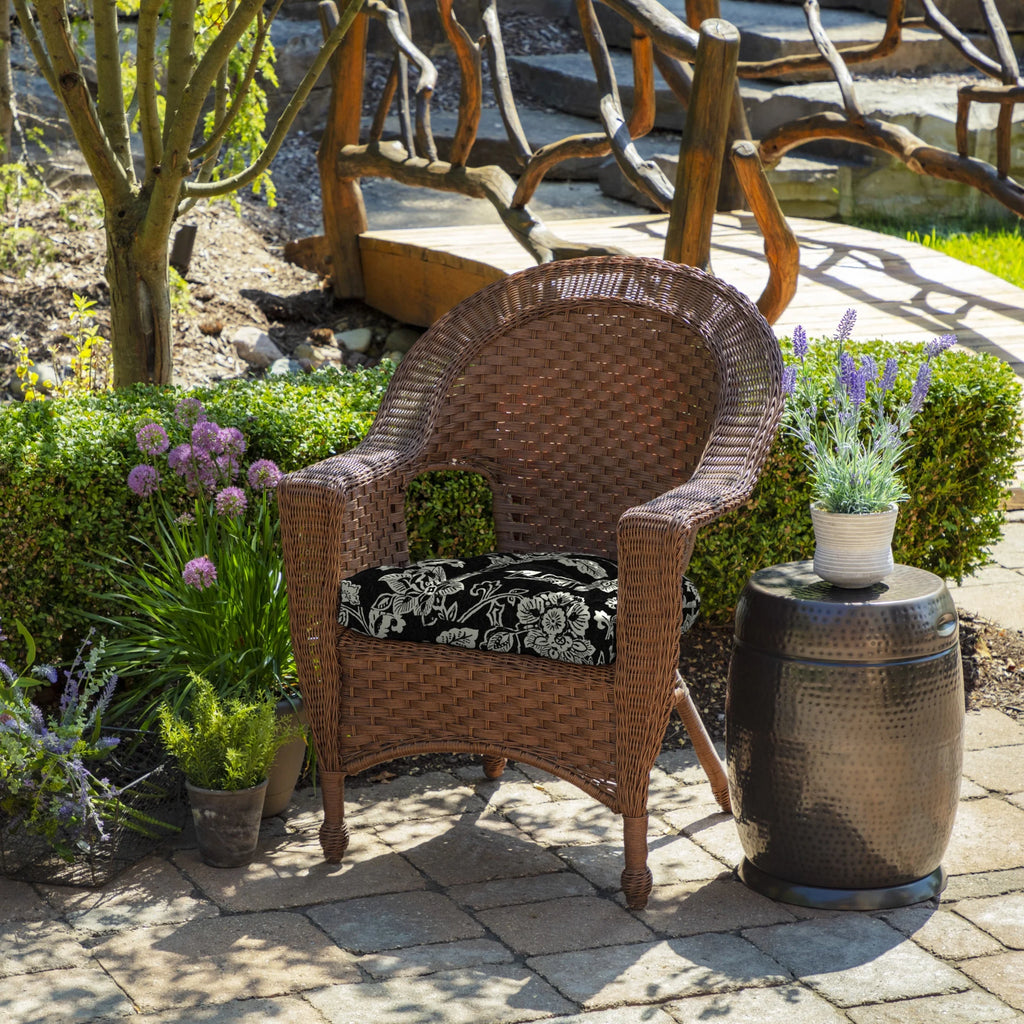 Tufted Plush Outdoor Wicker Chair Cushion, 2 Pack, 20 x 18 D576