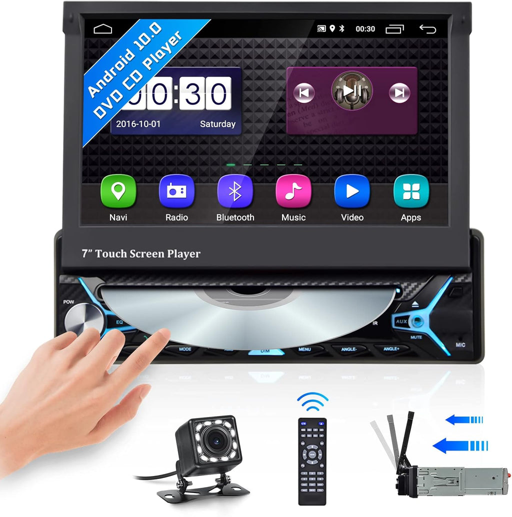Single Din 7 Inch Flip Out Touchscreen Car Stereo with Backup Camera C422270