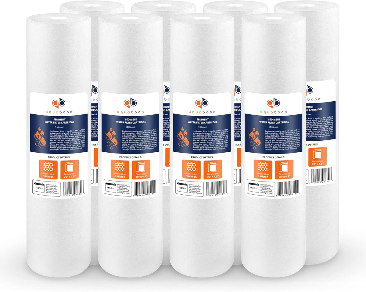 5 Micron 20 Sediment Water Filter Replacement Cartridge 8 Pack Q29135