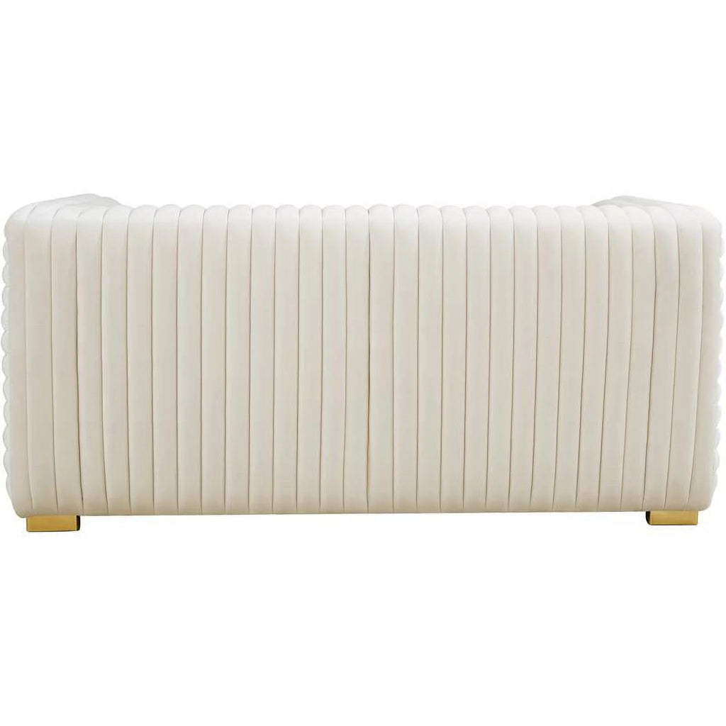 Cream Velvet Loveseat K66579