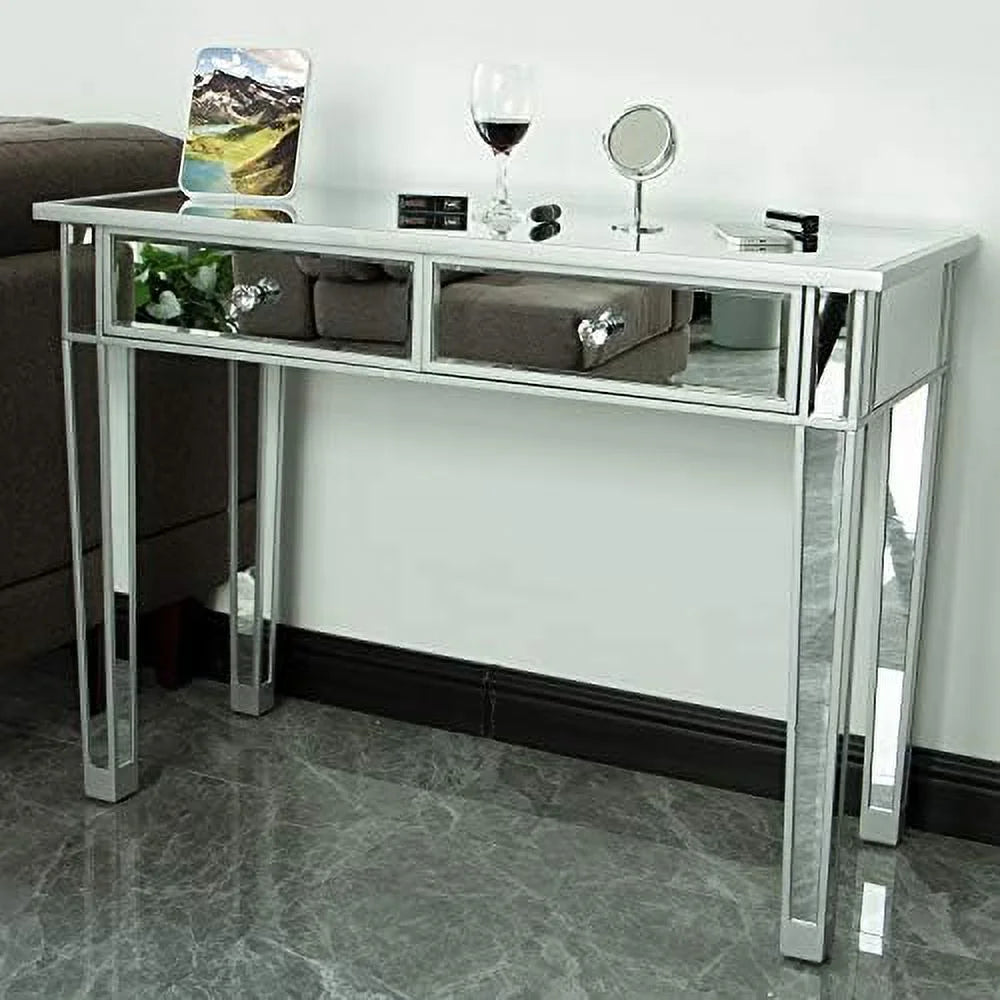 Mirrored Console Table with 2 Drawers D8161