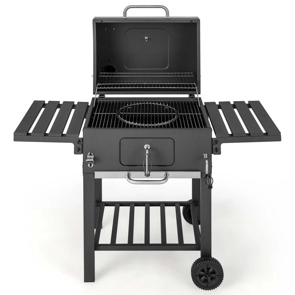 Outdoor Charcoal Grill with 2 Foldable Side Table S130
