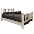 Full Size Bed with Laser Engraved Pine Tree Design L225601