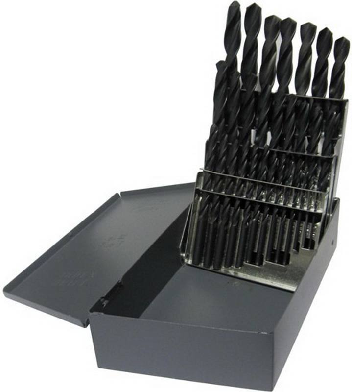 1.00mm - 13.00mm 25 Piece HSS Black & Gold Jobber Length Drill Bit Set Q723745