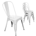 White Metal Stackable Dining Chair Set of 4 R118835