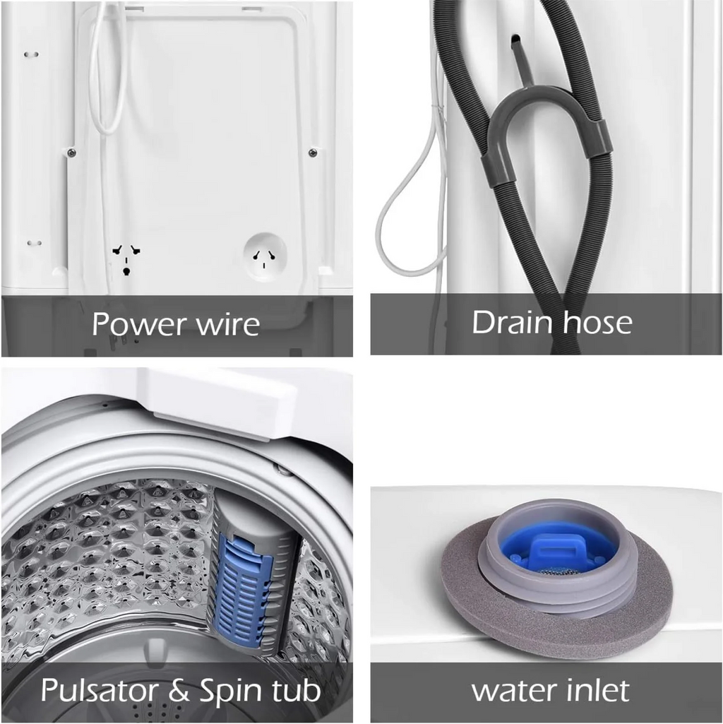 1.34 Cu Ft Portable Full Automatic Washer Spinner Combo S9360