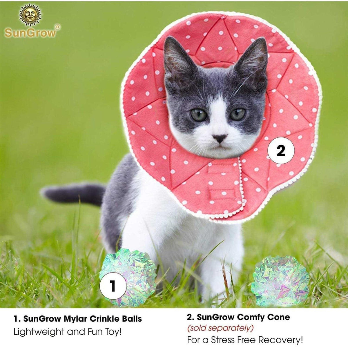 Clear Mylar Cat & Ferret Crinkle Balls & Chase Toy U589