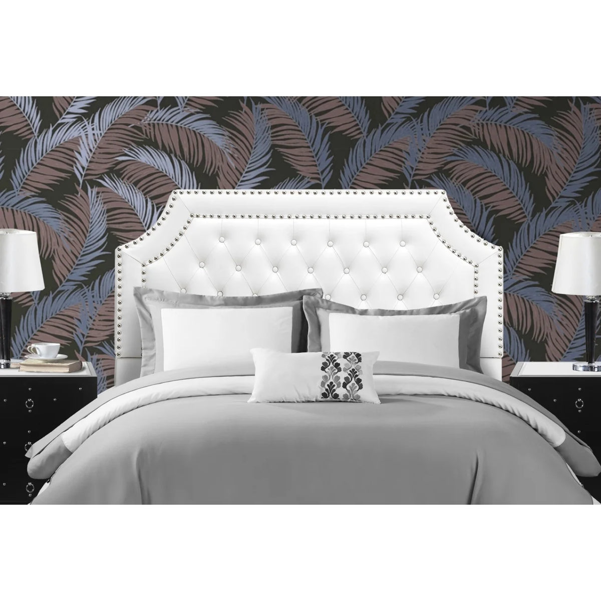 PU Leather Upholstered Button Tufted Headboard X97313