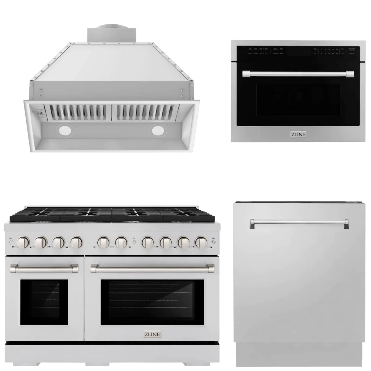 48 Gas Range, Range Hood Insert, Microwave Oven and Dishwasher M345