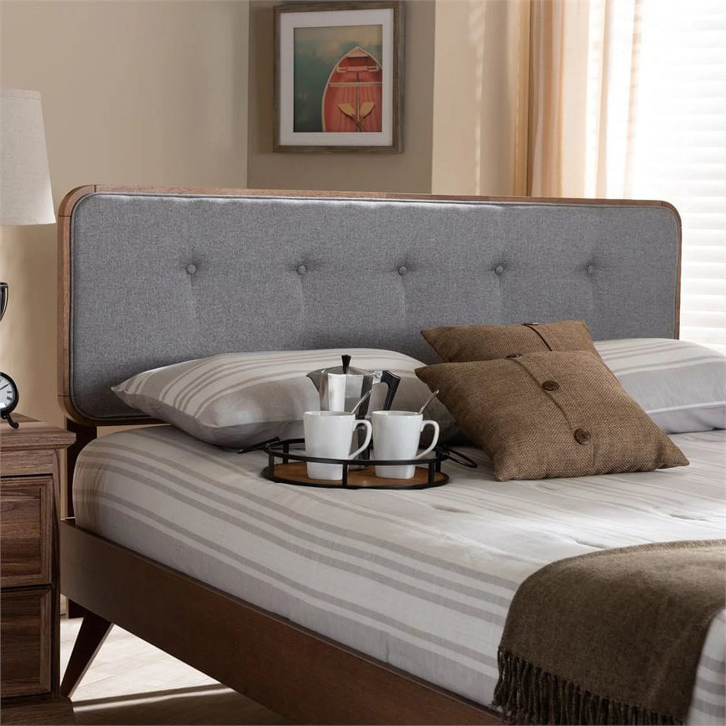 Mid-Century Wood Tufted Full Headboard V384