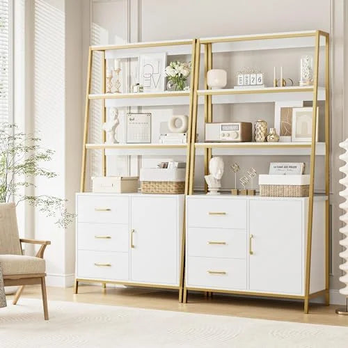69" Tall 4-Tier Bookshelf with Drawers and Shelves E240