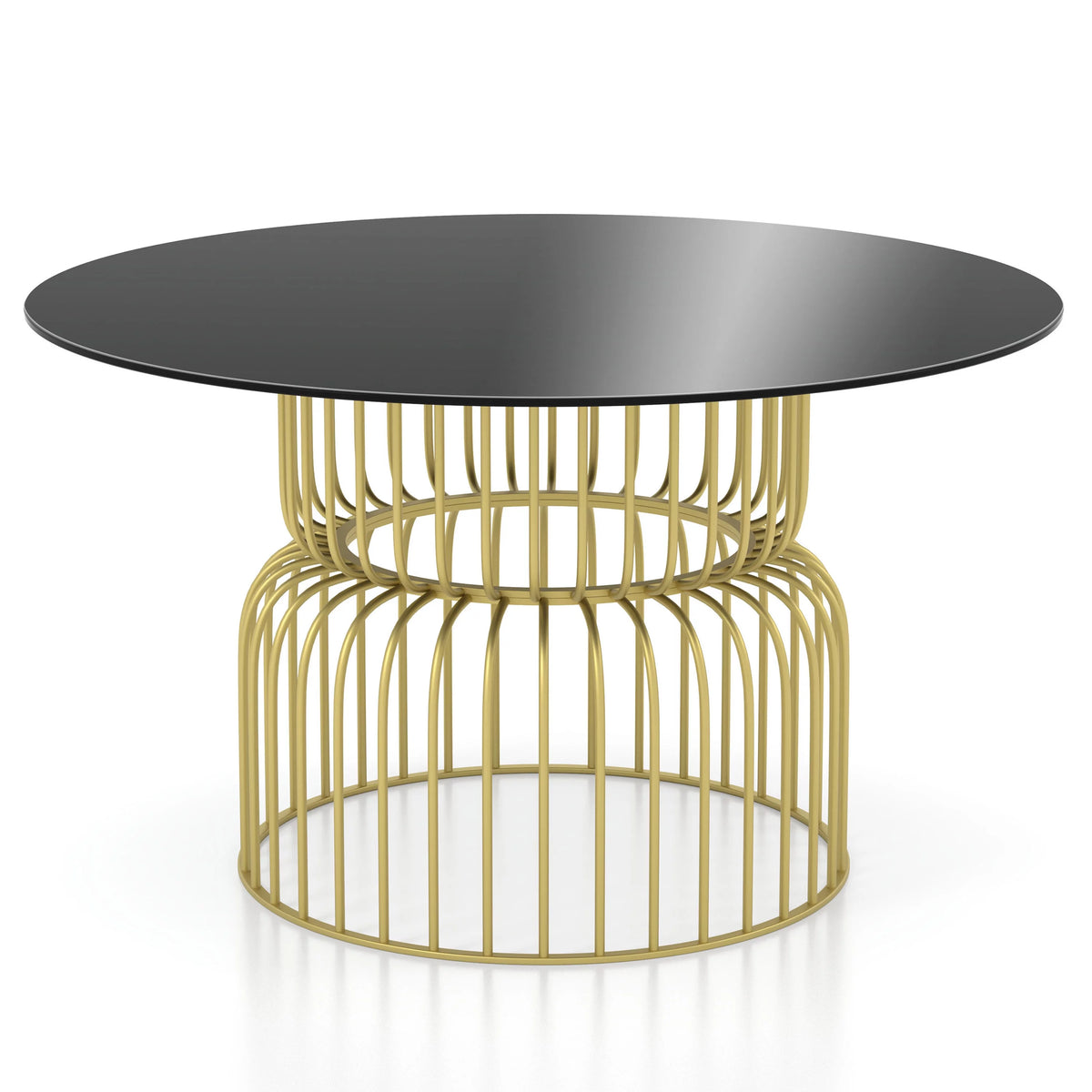 Round Metal Dining Table 4-Seater with Gold Base Y483