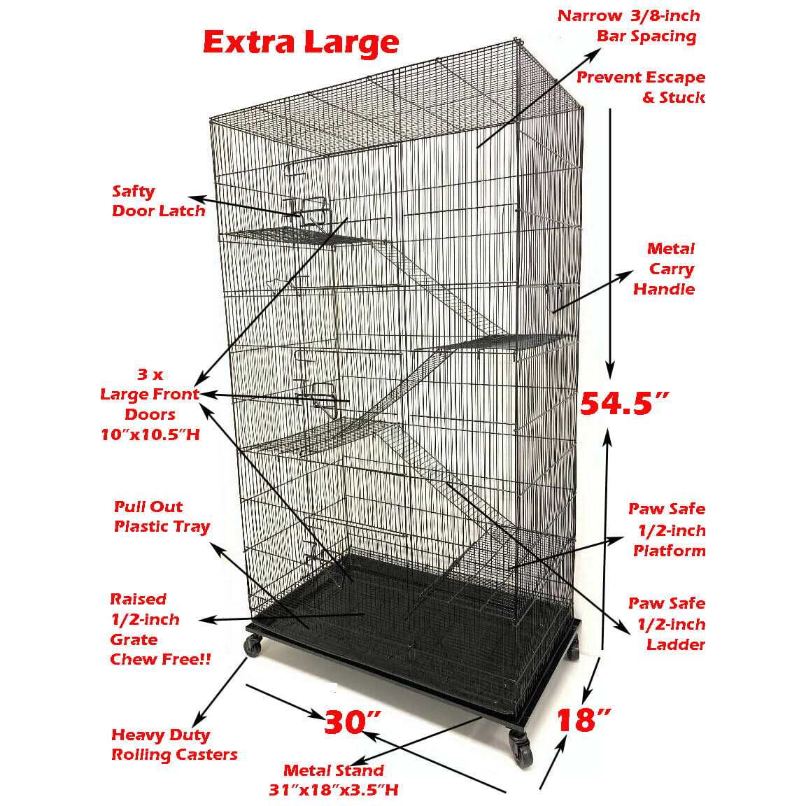 55 Extra Large Rolling Small Critters Habitat Cage D93727