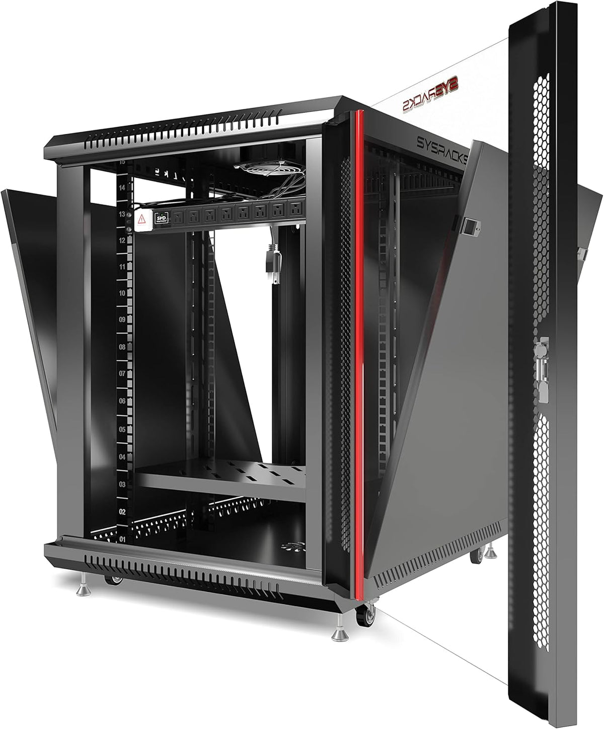15U 35 inch Deep Lockable Server Rack Cabinet on Casters Z86625