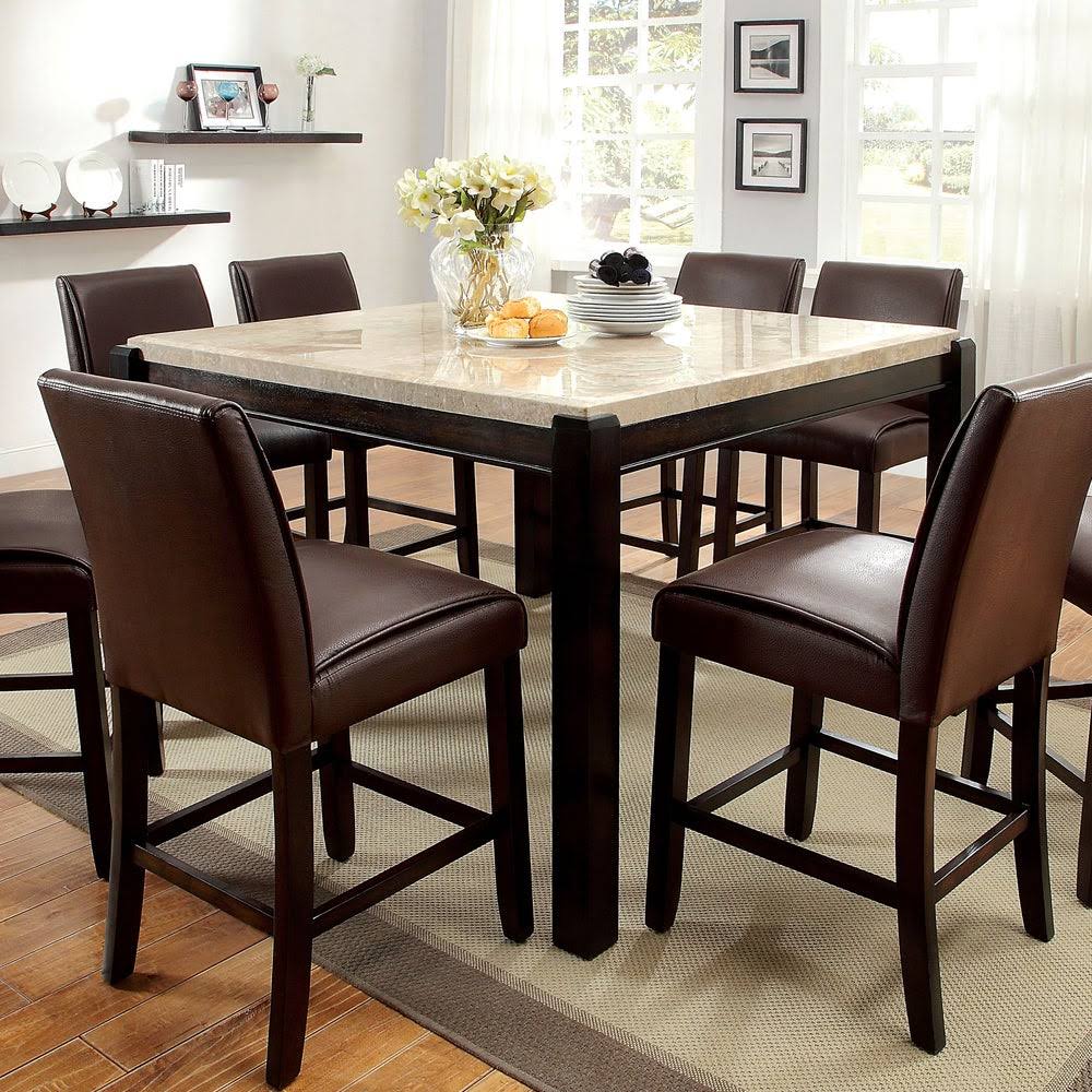 Dark Walnut Leatherette Counter Height Chair Set of 2 S2688
